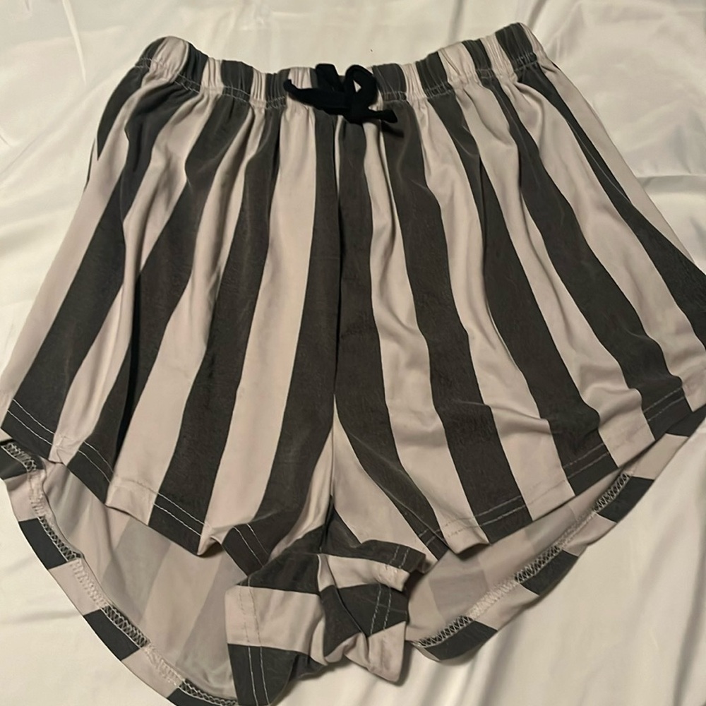 Pajama stripped shorts